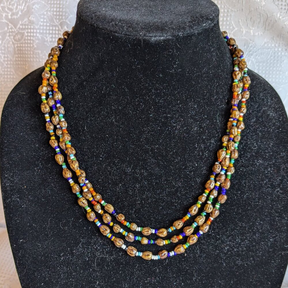Seed Bead Infinity Necklace